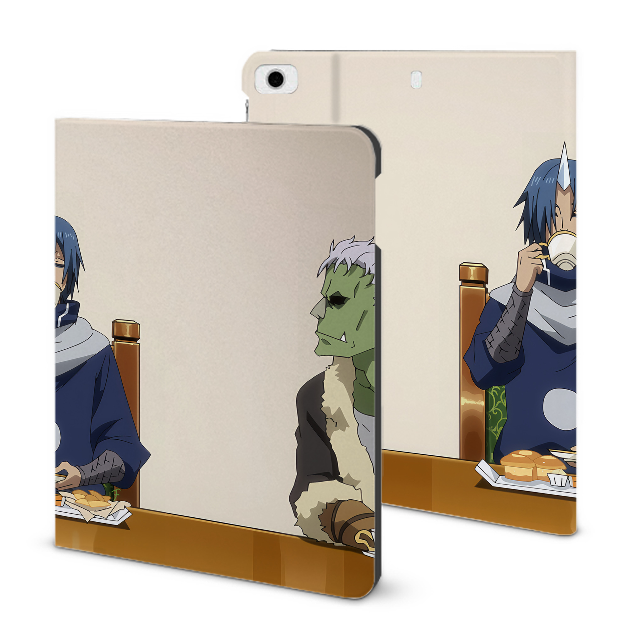 （画像用） 転スラ Regarding Reincarnated to Slime IPad ケース ブック型 PUレザー TPU 耐衝撃 軽量 薄型 ペン収納なし 全面保護 IPad 各モデル対応